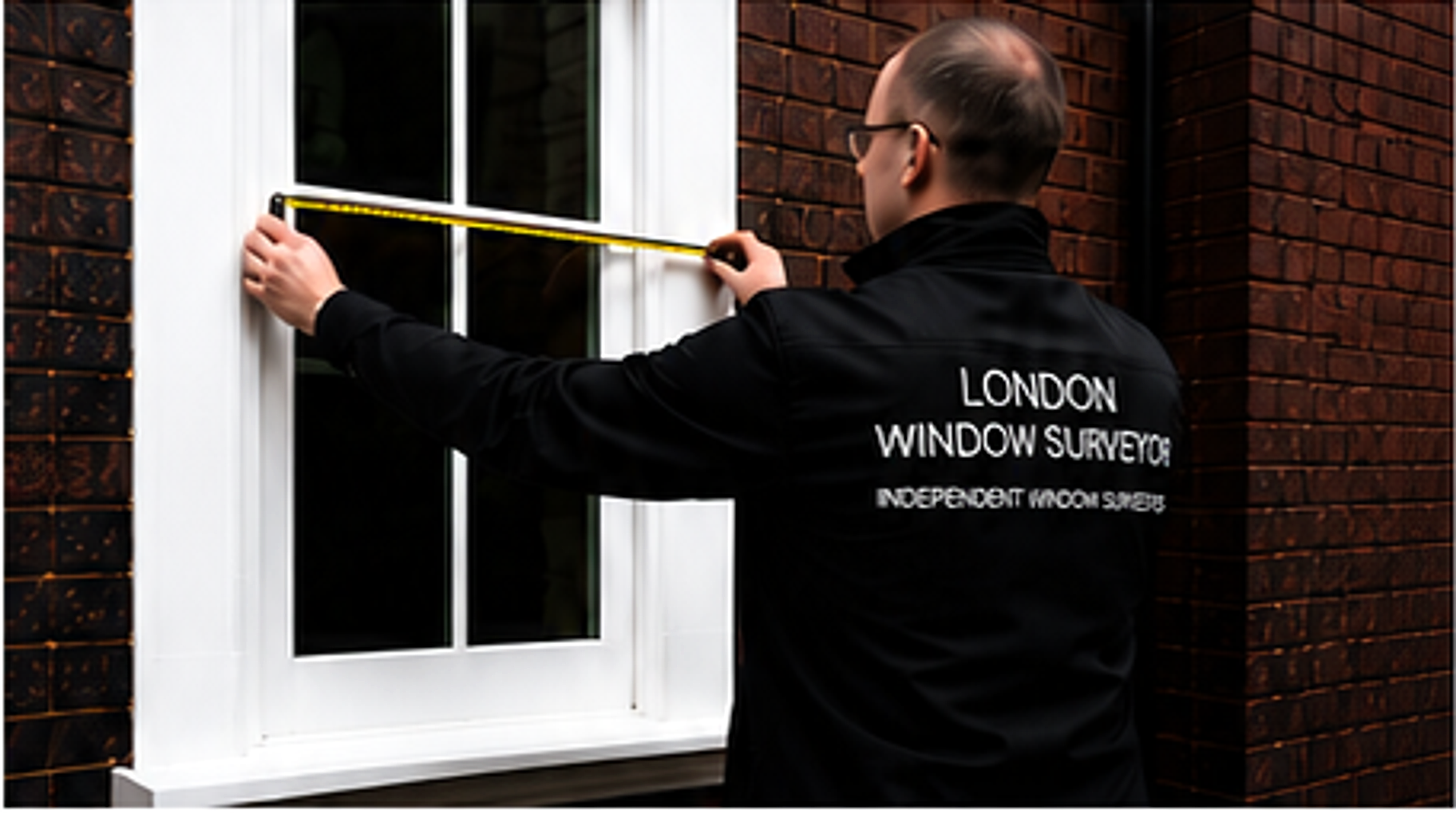 Window surveyor measuring a sash window